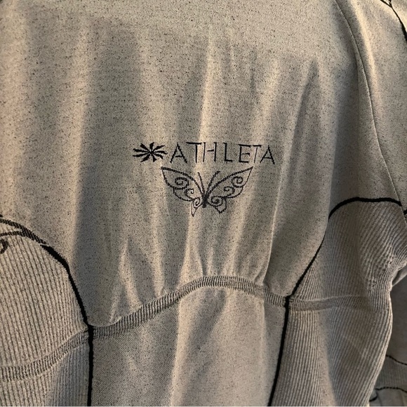 Athleta Y2K Size M/L Butterfly Seamless Long Sleeve Mockneck Top B8 - Picture 2 of 8